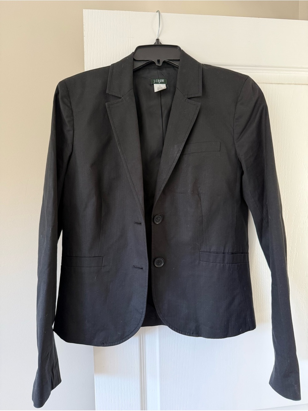J. Crew Black Womens Two-Button Blazer Sz 8